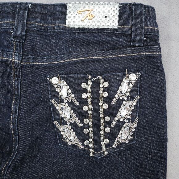 Twinkle Jeans Womens 7 Black Mid Rise Straight Cut Beaded Pockets Pants - Picture 15 of 16